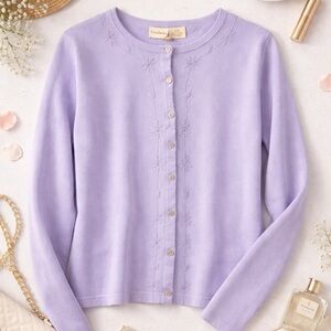 2 for $20. Traditions Lavender Cardigan Sweater